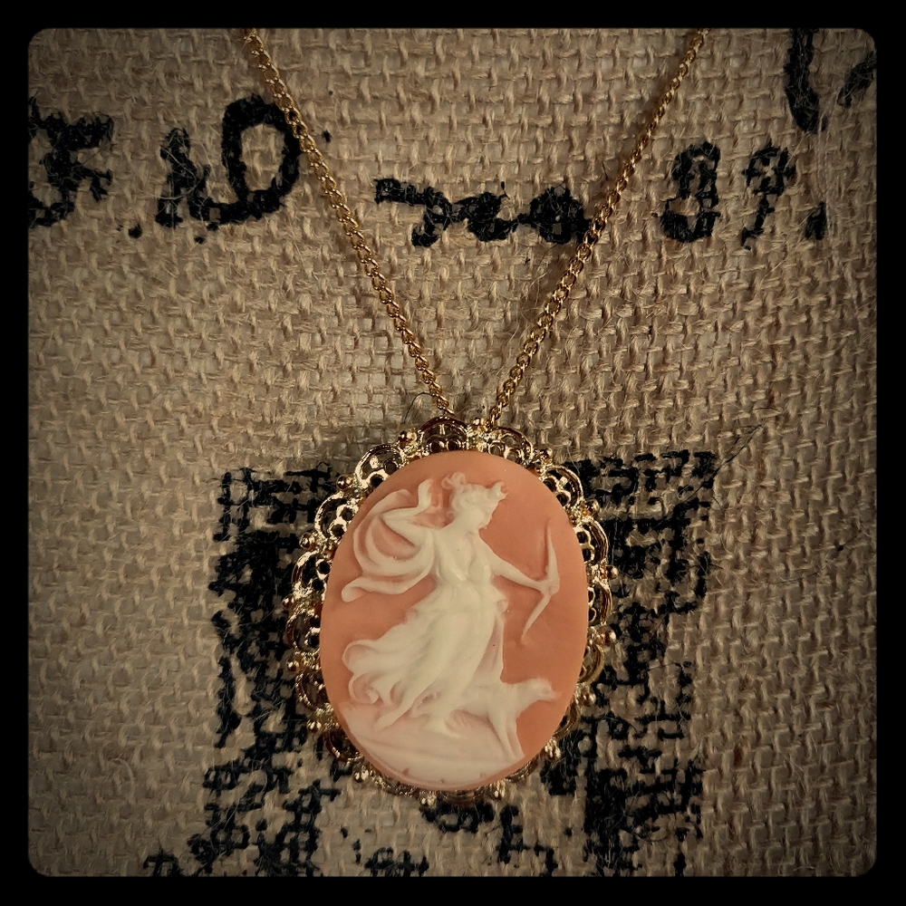 ✨  Huntress Diana Vintage Cameo Pin/Necklace ✨